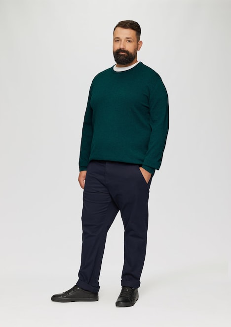 Baumwollpullover mit Logo-Stickerei