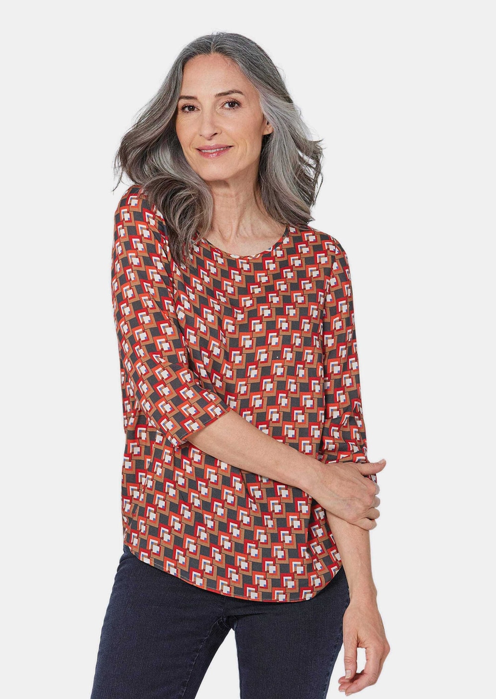 Bluse 3/4-Arm mit grafischem Druck