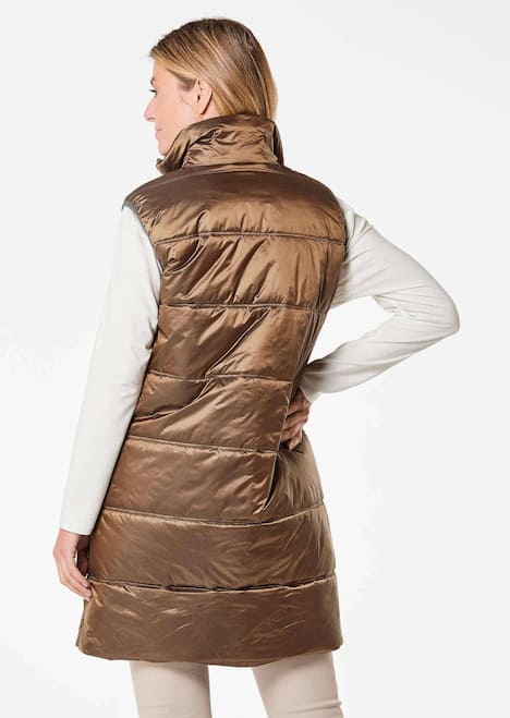 GOLDNER Lang vest Lang gewatteerd vest met opstaande kraag