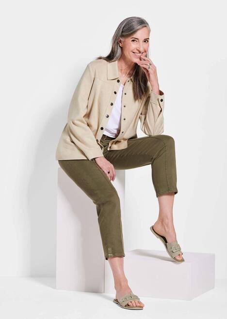 Leichte Damenjacke, Veloursleder-Optik