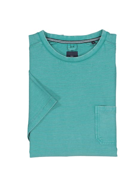 engbers Herren T-Shirt strukturiert , Petrolgruen