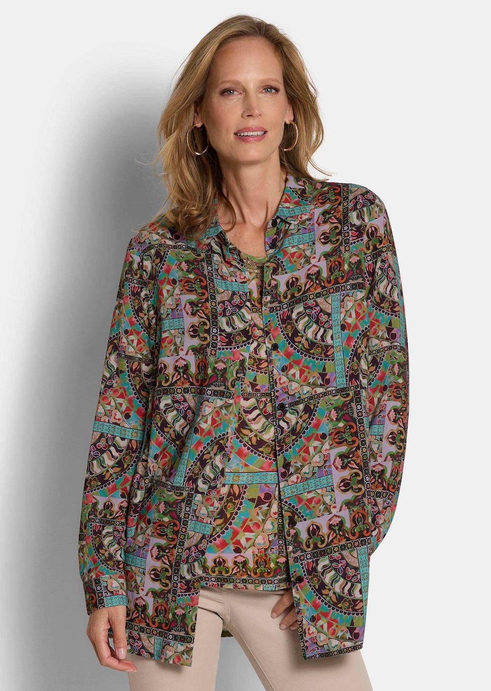 Blusenshirt mit stilvollem Muster-Mix