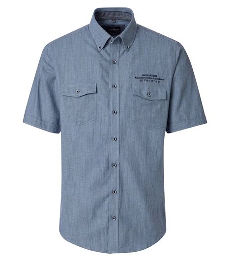 Leinenhemd Kurzarm gestreift Casual Fit