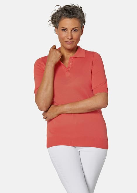 Kurzarm Strickpullover mit Kragen