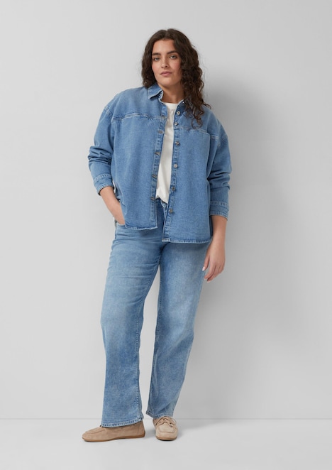 Denim-Jacke im Relaxed Fit mit Hemdkragen