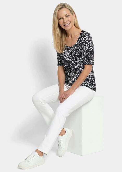 Viskoseshirt mit Leo Print