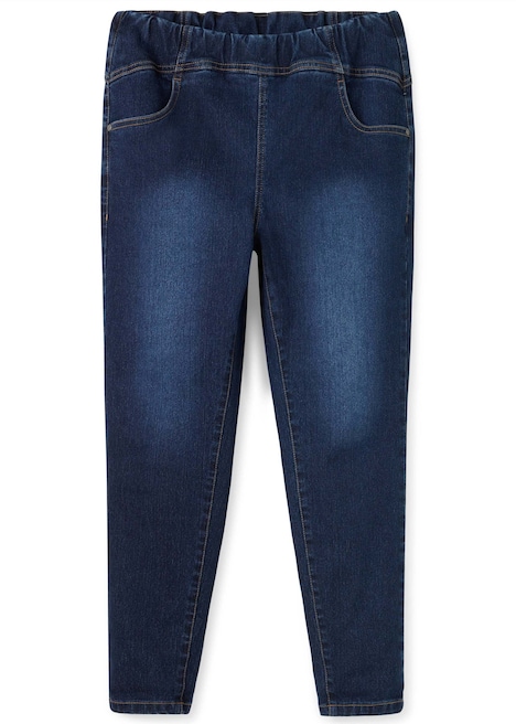 Schlupfjeans Jeggings mit breitem Gummibund Rundumdehnbund Uni