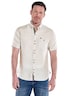 Herren Kurzarm-Hemd mit Leinenanteil , Beige