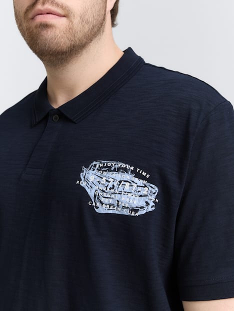 Poloshirt aus Baumwolle mit Print