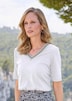 Baumwollshirt mit edler Stickerei