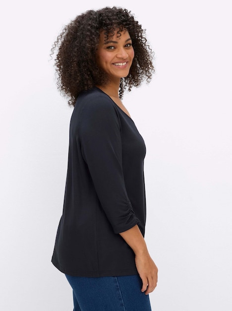 3/4-Arm-Shirt 3/4-Arm-Shirt mit dekorativen Raffungen 3/4-Arm keine Angabe