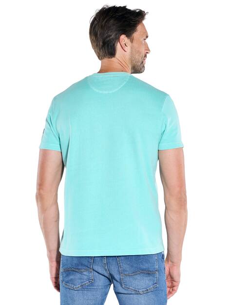 engbers Herren T-Shirt strukturiert , Tuerkis