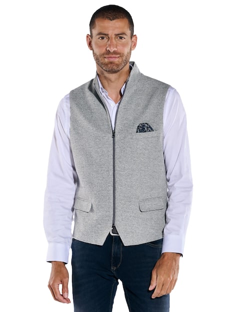 engbers Herren Sakko-Weste slim fit , Silbergrau