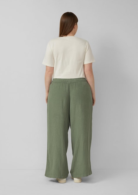 Leinenmix Hose mit weitem Bein