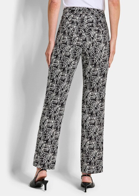 Luftige Viskosehose mit Blütenmuster