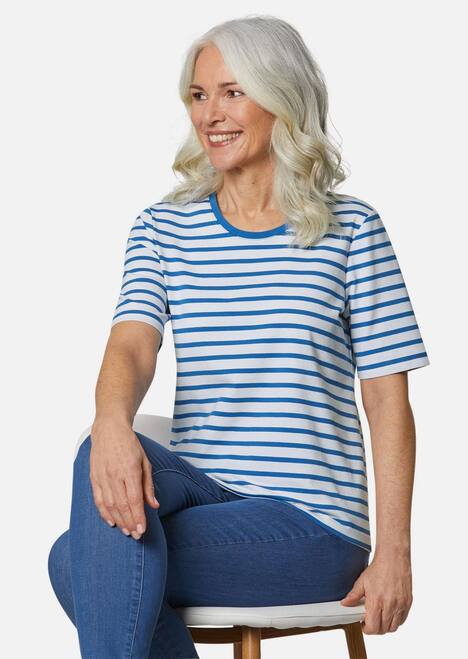 Gestreept shirt met korte mouwen