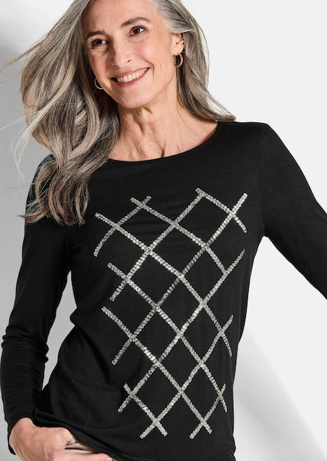 Langarmshirt aus Viskose mit Glanz
