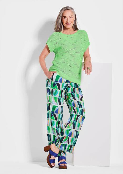 Kurzarm Baumwoll-Strickshirt