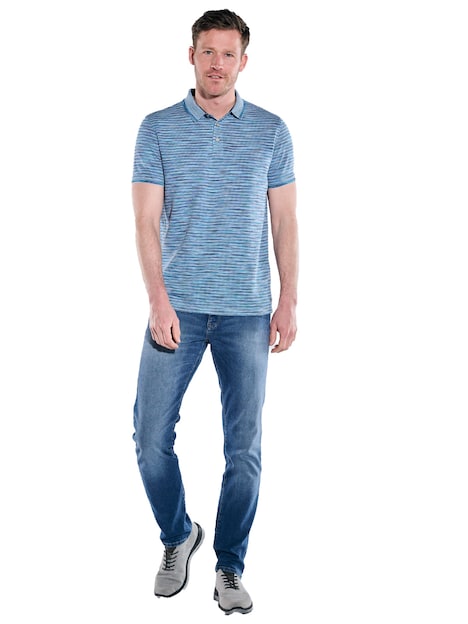 Herren Polo-Shirt meliert , Hellblau