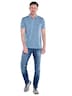 Herren Polo-Shirt meliert , Hellblau