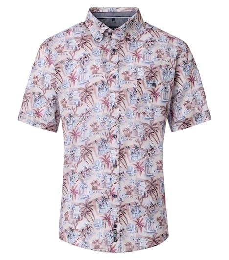 Freizeithemd Kurzarm Print Casual Fit