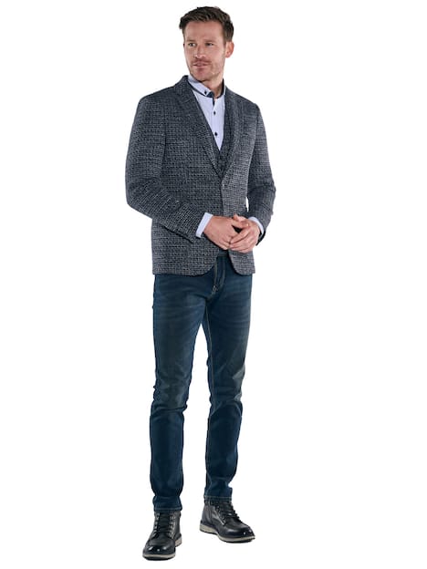 engbers Herren Freizeit-Sakko gemustert , Saphirblau