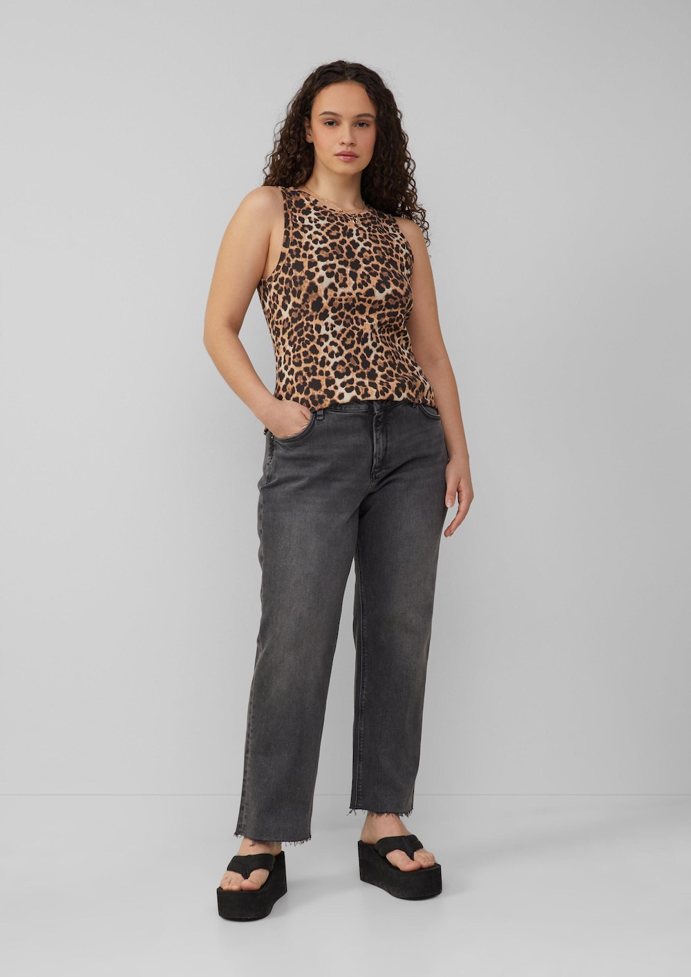 Ankle-Jeans / Mid Rise / Straight Fit