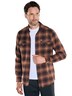 Herren Flanell-Karo Overshirt mit Brusttaschen , Dunkelrot