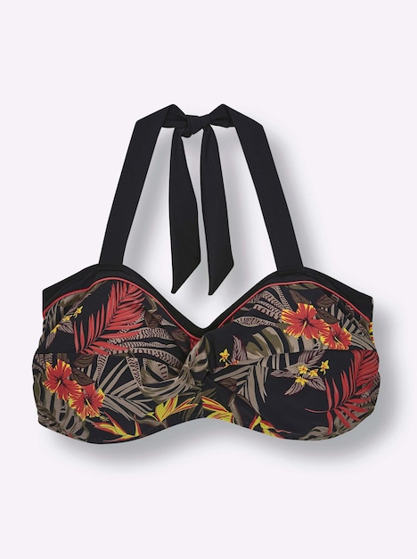 Bikini-Oberteil Bikini-Oberteil mit tropischem Print und  Neckholder-Trägern