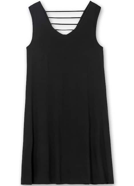 Jerseykleid Ärmellos Uni Ohne Kragen