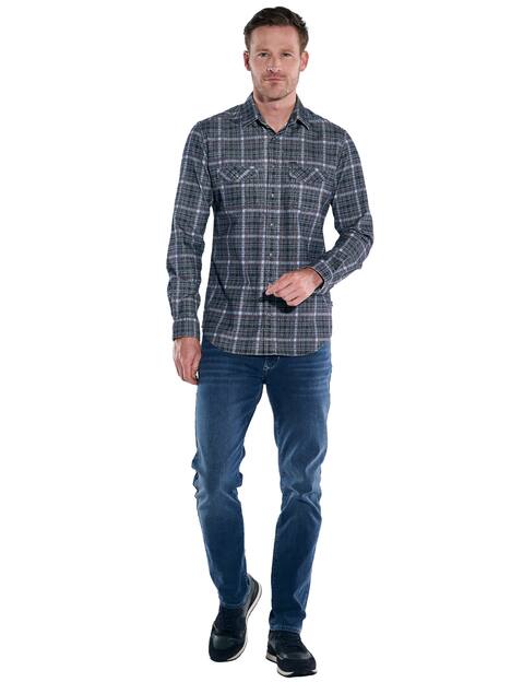 engbers Herren Langarm-Hemd gemustert , Grau