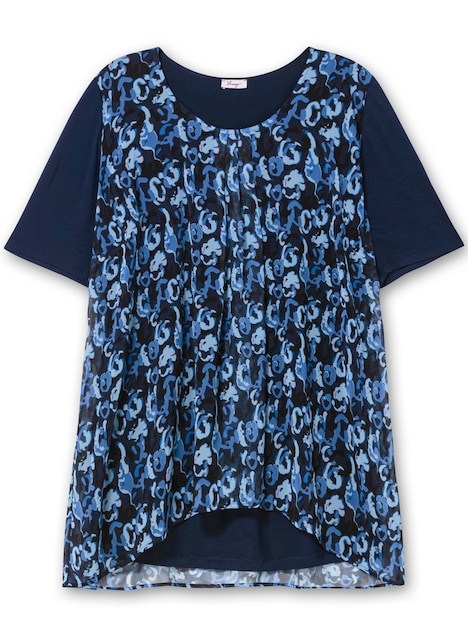 Blusenshirt Kurzarm Mehrfarbig Ohne Kragen