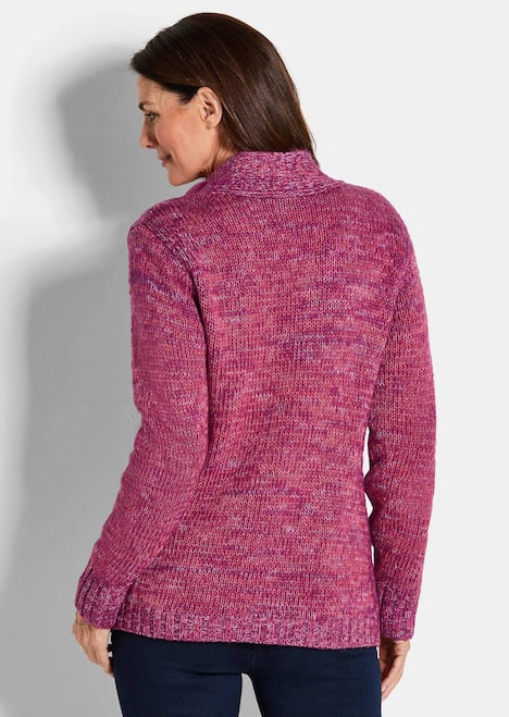 Langarm Melange-Cardigan, flauschig