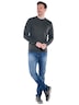 Herren Rundhals Shirt , Anthrazit