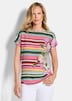 Streifenshirt mit floralen Akzenten
