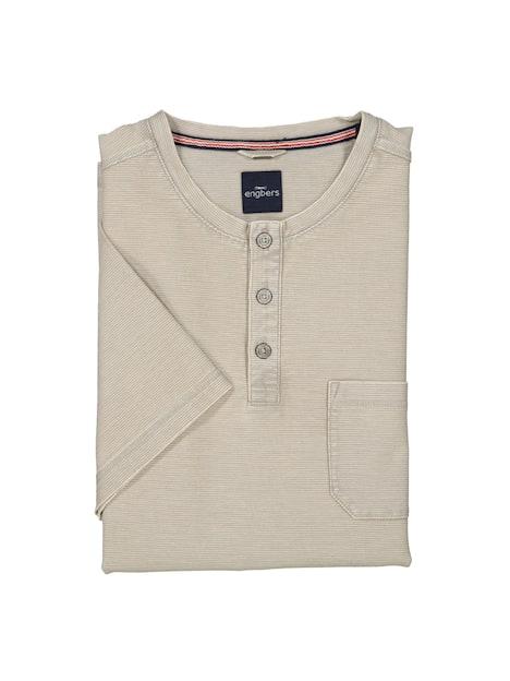 engbers Herren Henley-Shirt regular , Beige