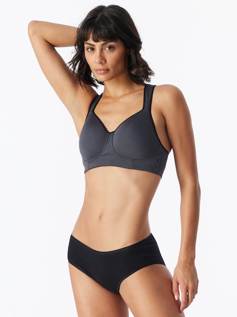 Schiesser Damen Sport-BH Softcup - anthrazit