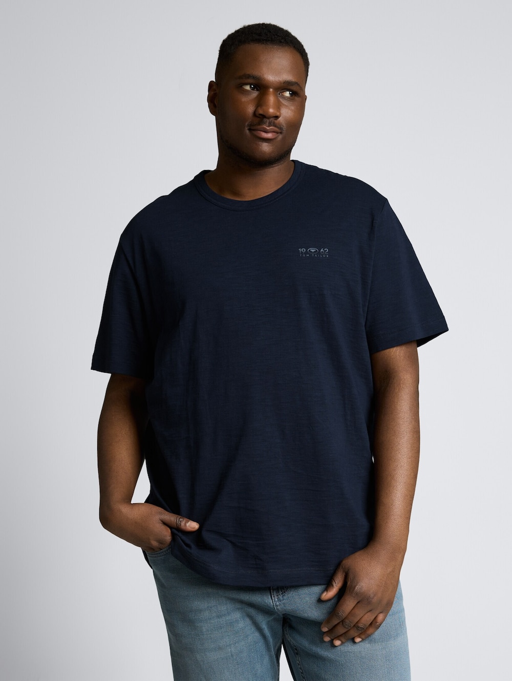 T-Shirt in Melange-Optik