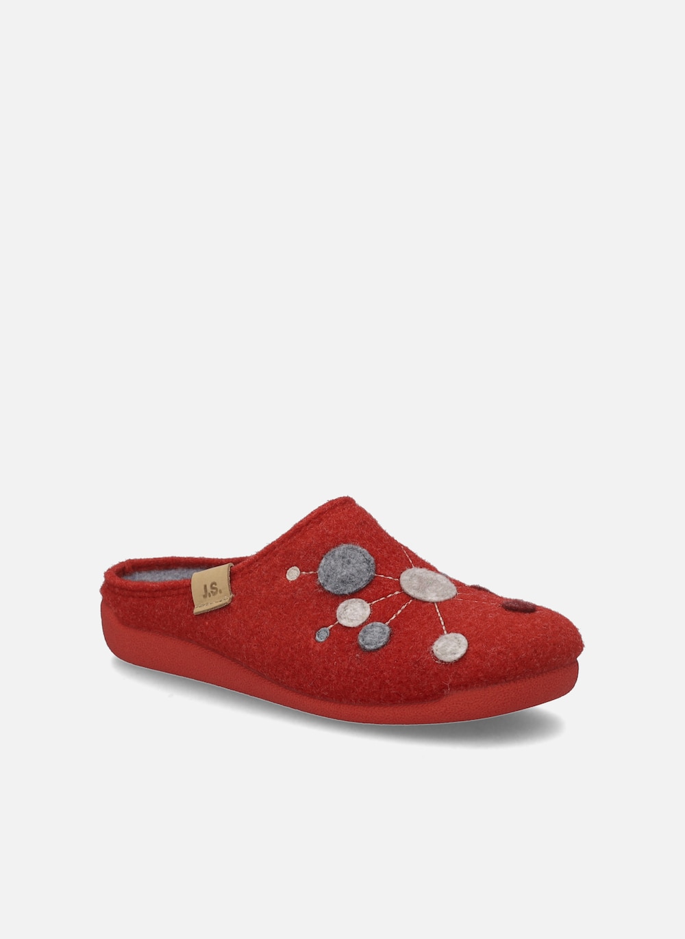Damen Hausschuh Cara 02, rot-multi