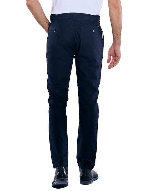 Herren Chino mit Leinenanteil , Marineblau