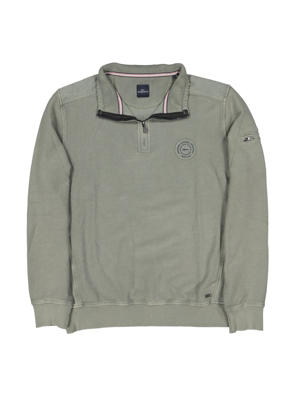 Herren Sweatshirt mit Stehkragen , Dunkelgruen