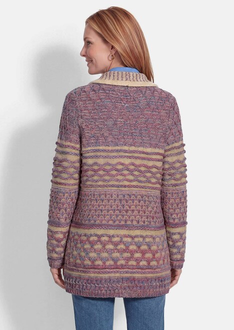 Jacquard-vest met sjaalkraag