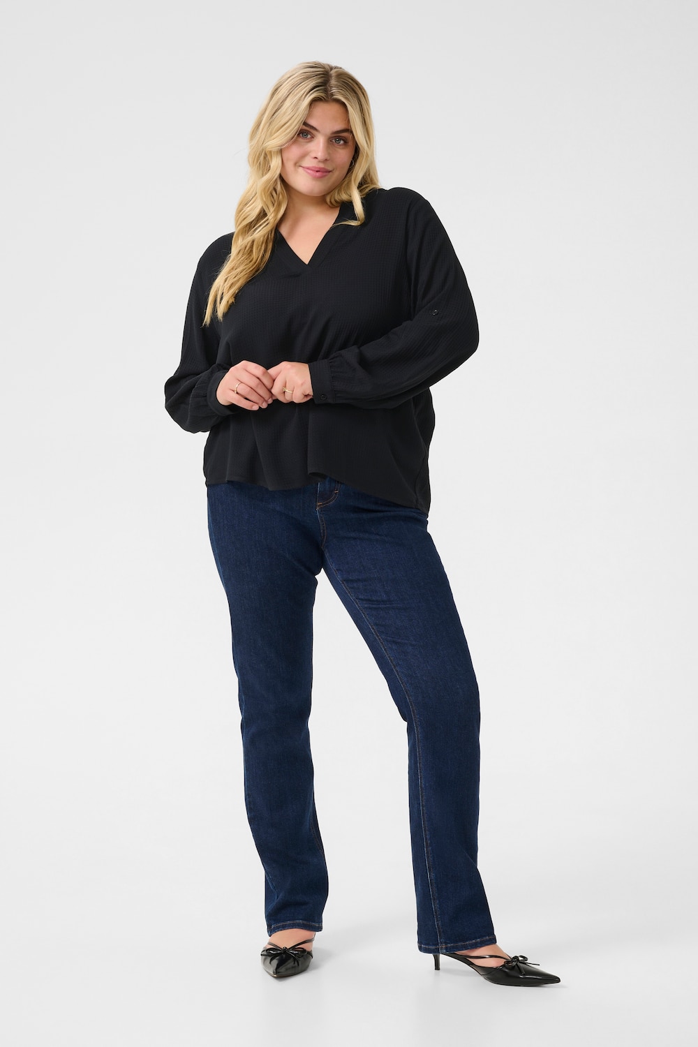 Langarm-Bluse Regular fit