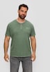 T-Shirt mit Garment Dye und Henley-Ausschnitt