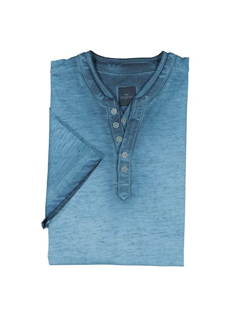 Herren Henley T-Shirt , Mittelblau