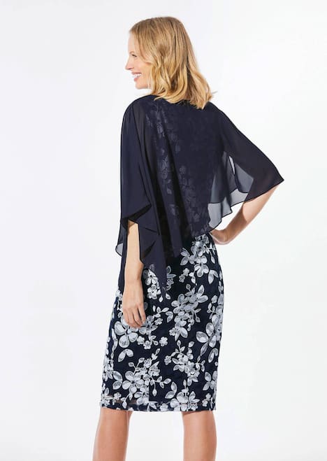 GOLDNER Kanten jurk Jurk van elegant kant met chiffon drapering