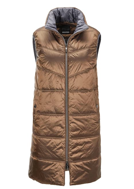 GOLDNER Lang vest Lang gewatteerd vest met opstaande kraag