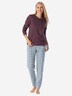 Schiesser Damen Schlafanzug Casual Essentials kakaobraun