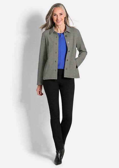 Casual katoenen jasje, pied-de-poule-patroon