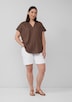 Ärmellose Bluse aus Leinenmix im Relaxed Fit
